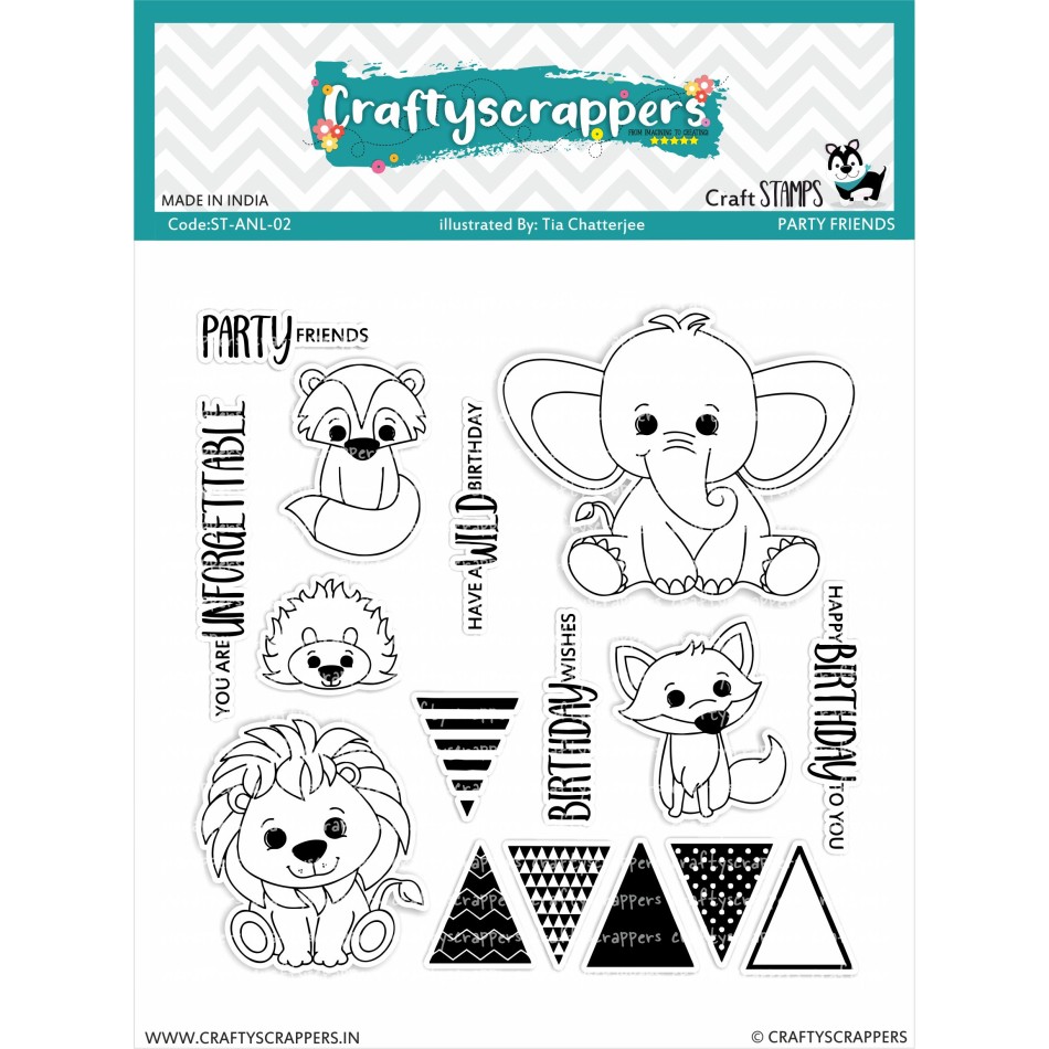 Craftyscrappers Stamps- PARTY FRIENDS